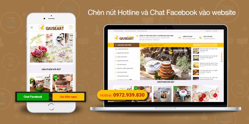 Chèn nút Hotline và chat Facebook vào website